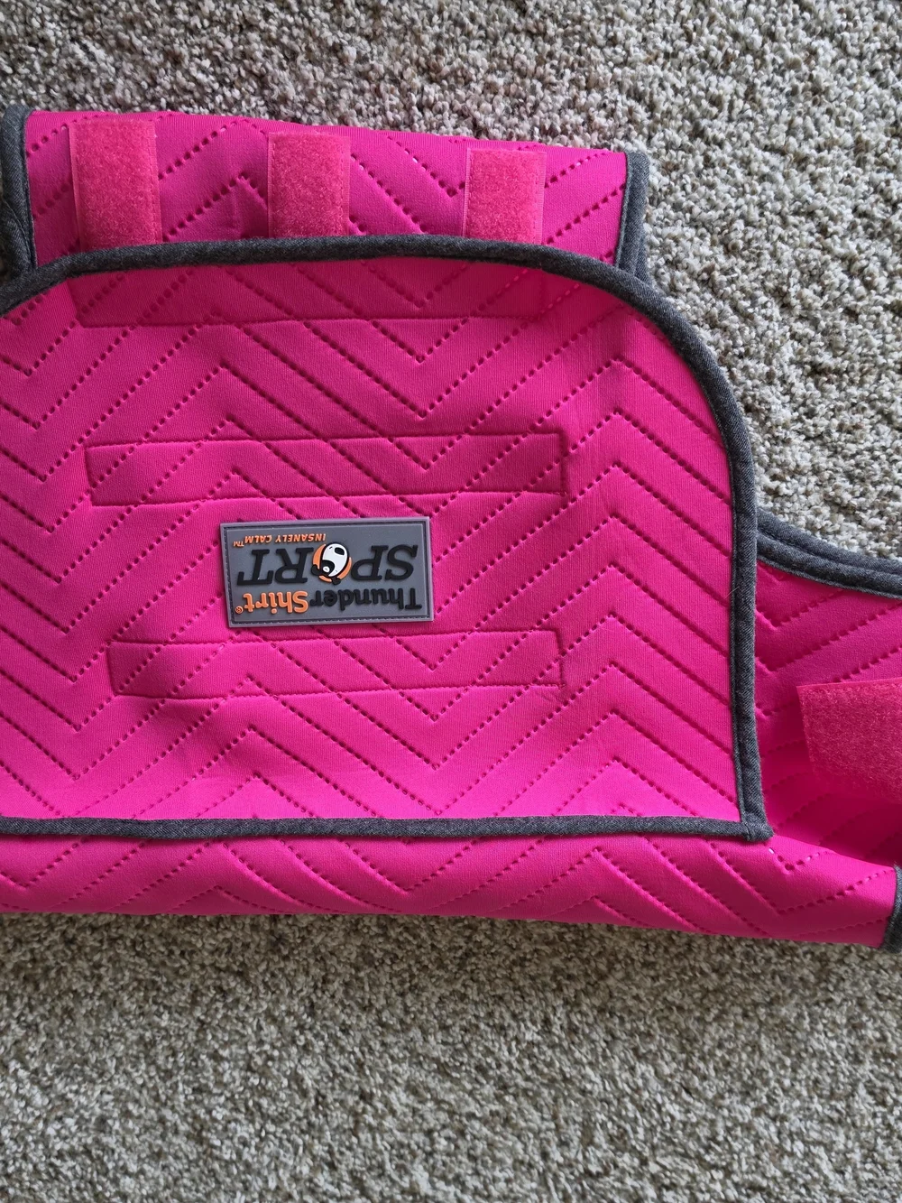 Thundershirt Bright Pink Kids Calming Vest with Gray Trim